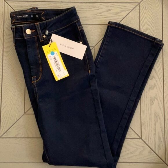 Karen Millen Denim - KAREN MILLEN NEW WITH TAGS DARK DENIM JEANS SIZE 2 STRAIGHT FIT